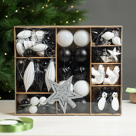 Елочные украшения KREAFORTA черно-белый 100 шт.