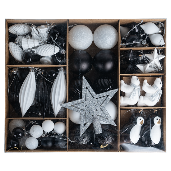 Елочные украшения KREAFORTA черно-белый 100 шт.