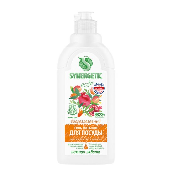 Средство Synergetic для посуды сочный гранат и абрикос 500 мл