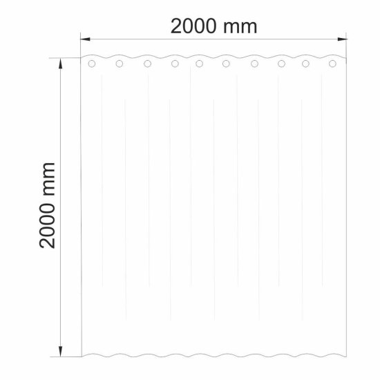 Штора для ванны WasserKraft Aland 2000х2000 мм полиэстер черная/белая (SC-85103)