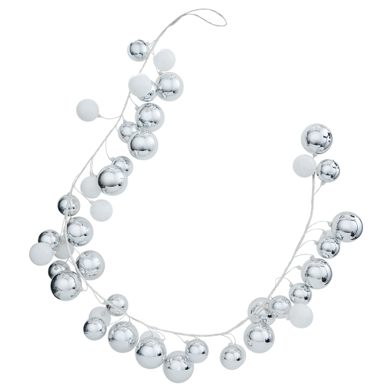 Гирлянда декоративная KREAFORTA 180 см с шарами серый