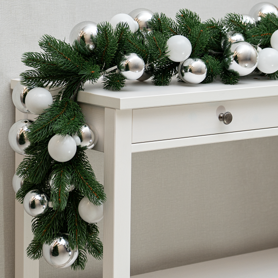 Гирлянда декоративная KREAFORTA 180 см с шарами серый