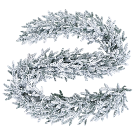 Хвойная гирлянда Новая елка Итальянская со снегом 200 см