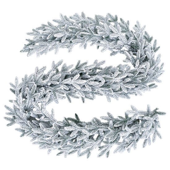 Хвойная гирлянда Новая елка Итальянская со снегом 200 см