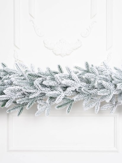 Хвойная гирлянда Новая елка Итальянская со снегом 200 см