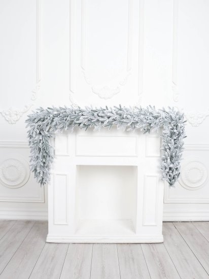 Хвойная гирлянда Новая елка Итальянская со снегом 200 см