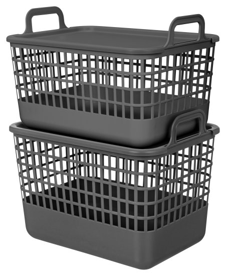 Корзина Анапа 12л прямоугольная цвет серый