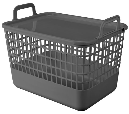 Корзина Анапа 15л прямоугольная цвет серый