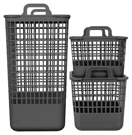 Корзина Анапа 15л прямоугольная цвет серый