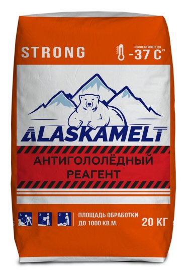 Противогололедные реагенты Alaskamelt Strong комбинированные 20 кг