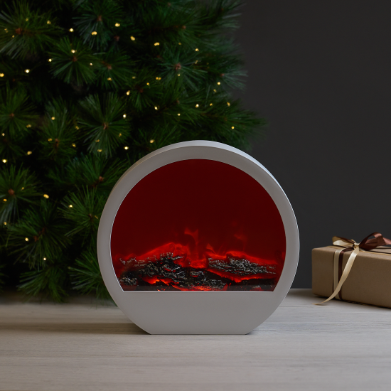 Светящаяся электрическая фигура Камин 30x29 см черный