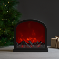 Светящаяся электрическая фигура Камин 30x28 см черный