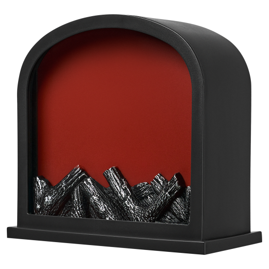 Светящаяся электрическая фигура Камин 30x28 см черный