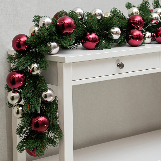 Гирлянда декоративная KREAFORTA 180 см с шарами розовый