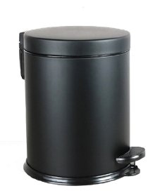Контейнер для мусора для ванной 12 л металл цвет черный