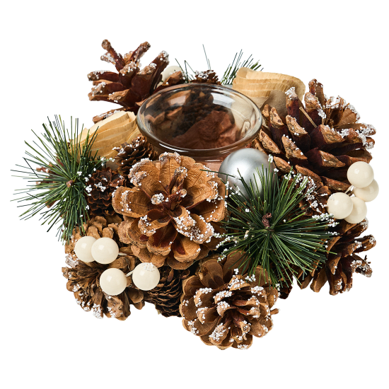 Подсвечник декоративный KREAFORTA Шишки 17 см коричневый