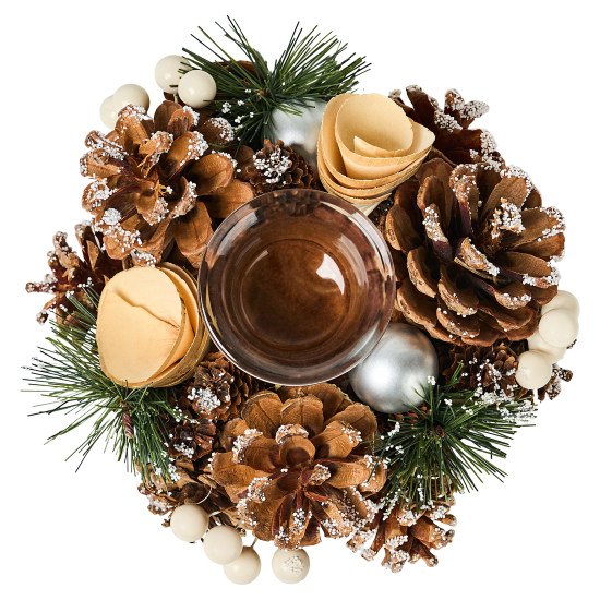 Подсвечник декоративный KREAFORTA Шишки 17 см коричневый