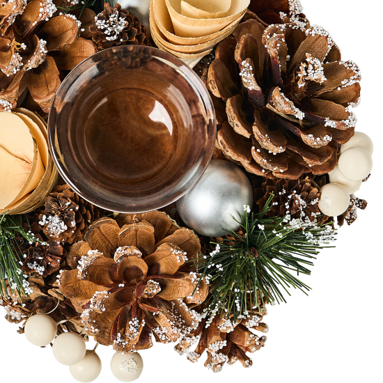 Подсвечник декоративный KREAFORTA Шишки 17 см коричневый