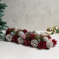 Подсвечник декоративный KREAFORTA Шишки 45 см розовый