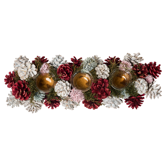 Подсвечник декоративный KREAFORTA Шишки 45 см розовый