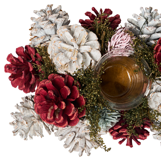 Подсвечник декоративный KREAFORTA Шишки 45 см розовый