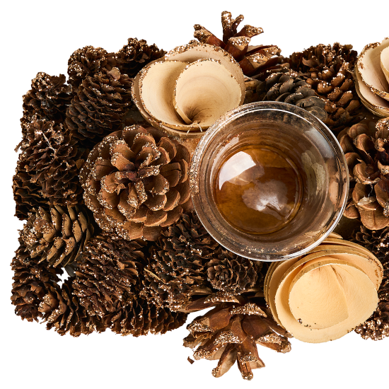 Подсвечник декоративный KREAFORTA Шишки 41 см золотой