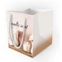 Пакет подарочный Симфония Аромат свечей 13x11x11 см цвет белый
