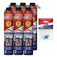 Утеплитель напыляемый полиуретановый Polynor 870 мл комплект (6 шт.)