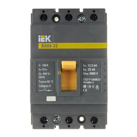 Автоматический выключатель в литом корпусе IEK Karat ВА88-32 3P 100А 25 кА 400 В (SVA10-3-0100)