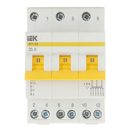Выключатель-разъединитель IEK Karat ВРТ-63 3P 25А 400 В на DIN-рейку (MPR10-3-025)