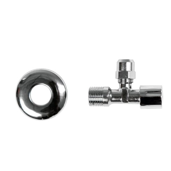 Вентиль латунный Arrowhead 1/2 НР(ш) х 3/8 НР(ш) для подключения смесителя хром (SV-102-1510)