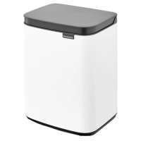Ведро для мусора Brabantia Bo с крышкой 7 л металл белое