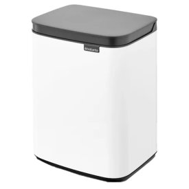 Ведро для мусора Brabantia Bo с крышкой 7 л металл белое