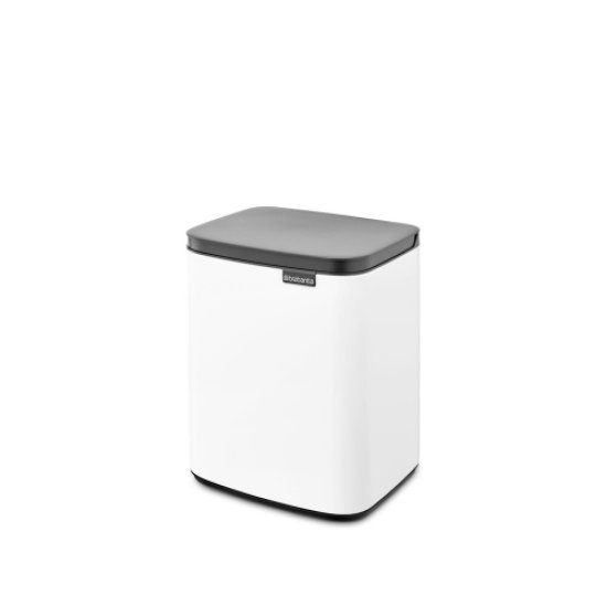 Ведро для мусора Brabantia Bo с крышкой 7 л металл белое
