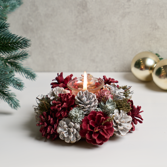 Подсвечник декоративный KREAFORTA Шишки 19 см розовый