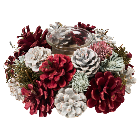 Подсвечник декоративный KREAFORTA Шишки 19 см розовый