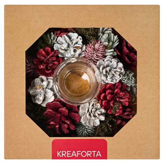 Подсвечник декоративный KREAFORTA Шишки 19 см розовый