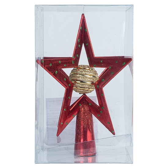 Декоративная макушка KREAFORTA Звезда h19 см красный