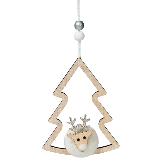 Украшение декоративное подвесное KREAFORTA Елка 11 см серый