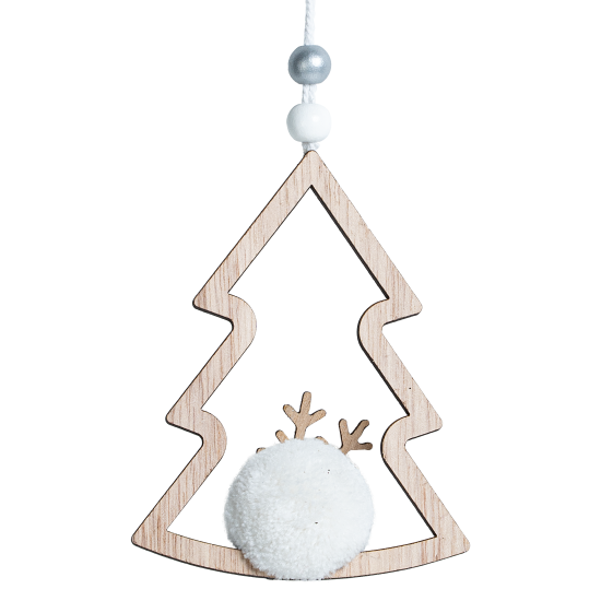 Украшение декоративное подвесное KREAFORTA Елка 11 см серый