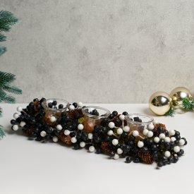 Подсвечник декоративный KREAFORTA Ягоды 44 см черный