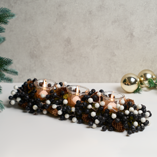 Подсвечник декоративный KREAFORTA Ягоды 44 см черный