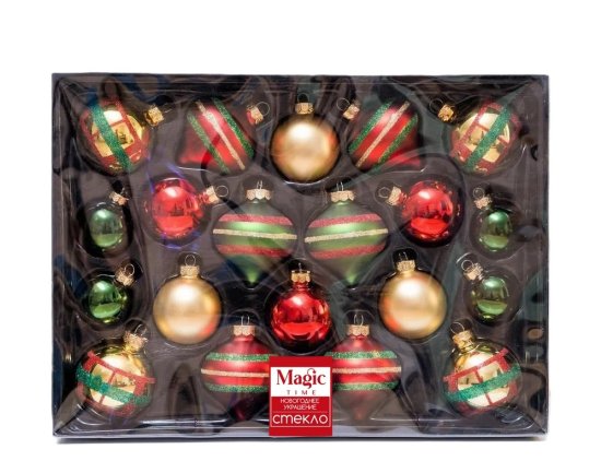 Набор елочных игрушек Классика 6.5x24 см разноцветный 20 шт.