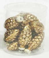 Набор елочных игрушек Шишки 7x8.2 см золотой 12 шт.