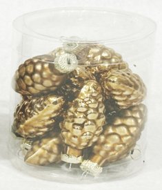 Набор елочных игрушек Шишки 7x8.2 см золотой 12 шт.