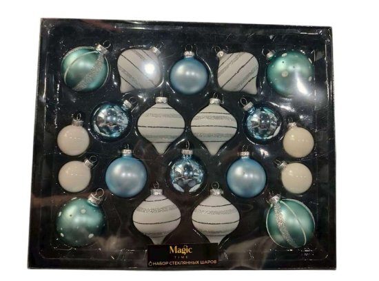 Набор елочных игрушек Зимнее утро 6.5x24 см разноцветный 20 шт.