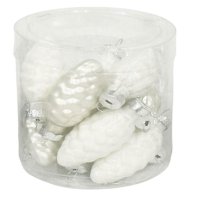 Набор елочных игрушек Шишки 7x8.2 см белый 12 шт.