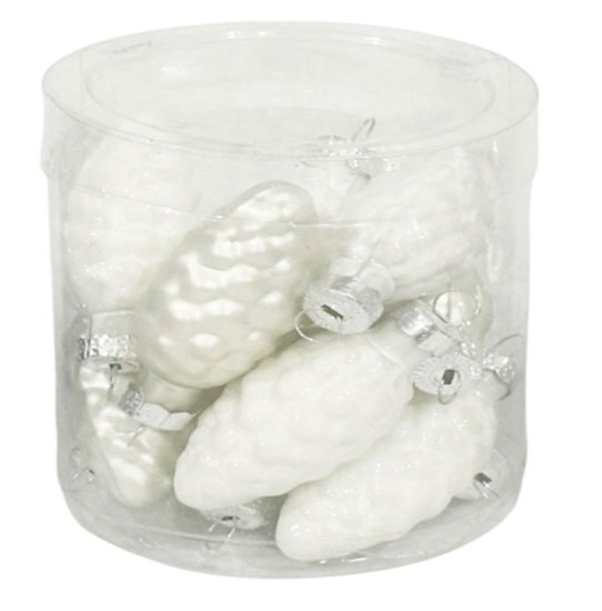 Набор елочных игрушек Шишки 7x8.2 см белый 12 шт.