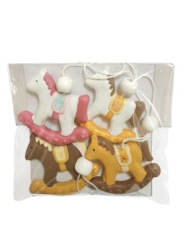 Набор елочных игрушек «Лошадка», 4 см, полирезина, цвет разноцветный