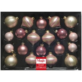 Набор елочных игрушек 6.5x24 см золотой 20 шт.